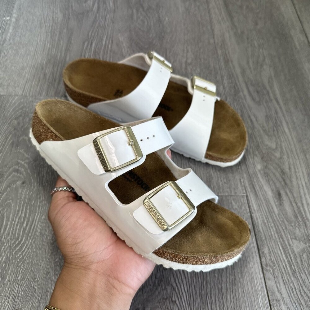 Vtg Birkenstock Arizona White Buckle Sz 34, Us Sz 4 Women's Sandals Germany